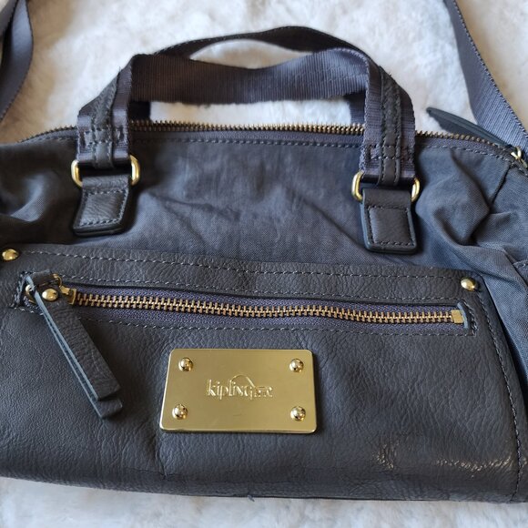 Kipling Special Edition Shoulder Bag- Grey / Pink Detail - Small/Medium Size - Picture 2 of 9